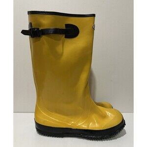 Durawear men size 13 over shoe work yellow rubber rain slush flood boots